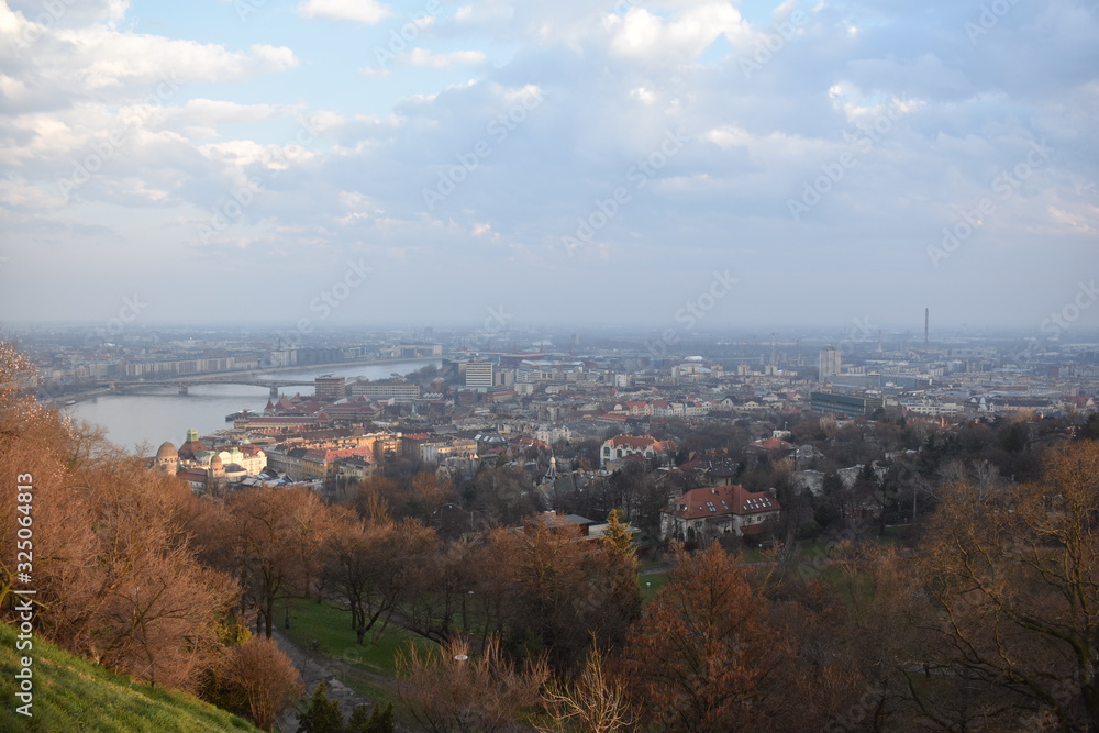Panoramic view from Gellert Hill over Budapest