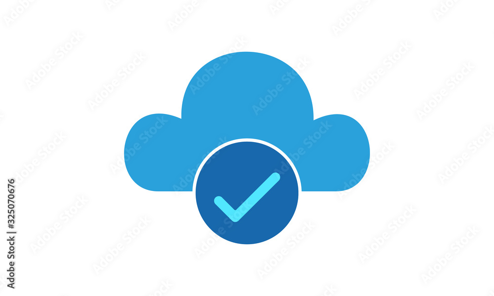 Cloud with check mark icon for verified cloud services Cloud with check mark icon for verified cloud services