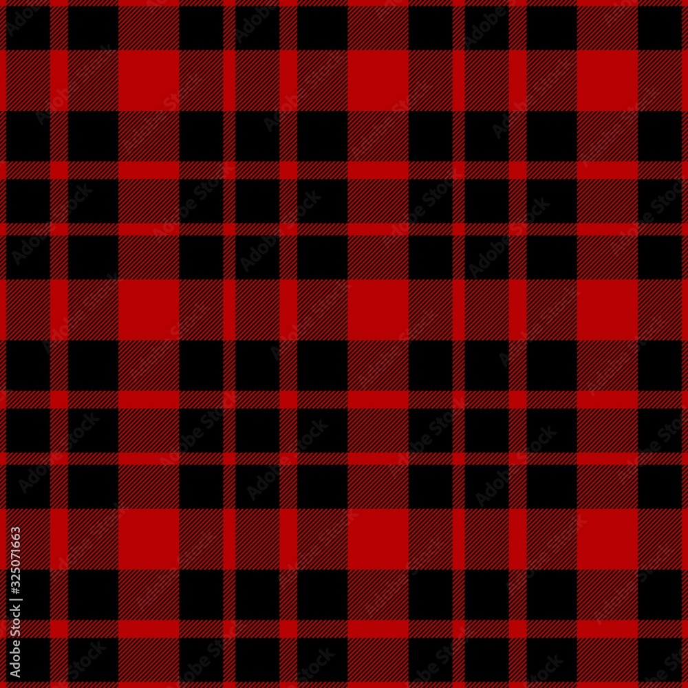 Tartan seamless plaid pattern illustration in black and red combination for textile design Tartan seamless plaid pattern illustration in black and red combination for textile design