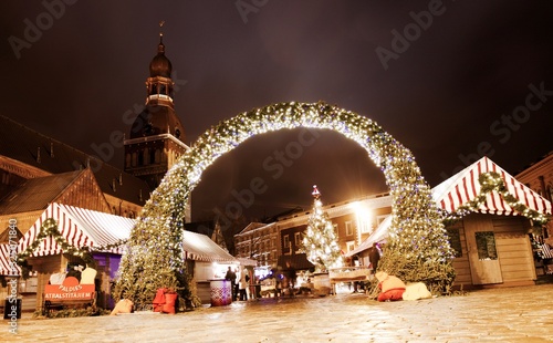 Christmas decorations in Riga city center, Lavtia  photo