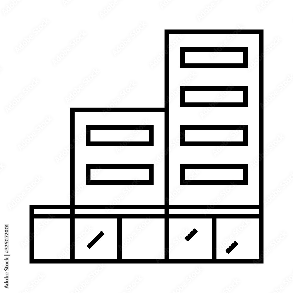 Building spaces line icon, concept sign, outline vector illustration, linear symbol. Building spaces line icon, concept sign, outline vector illustration, linear symbol.