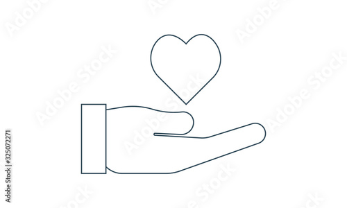 Heart charity icon for donations and altruism