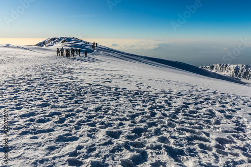 Uhuru Peak - the highest peak of Kibo Crater on mount Kilimanjaro, Tanzania