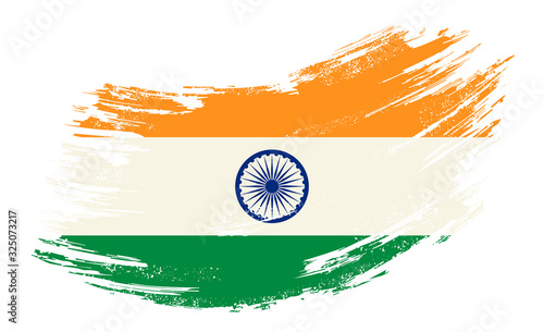 Indian flag grunge brush background. Vector illustration.
