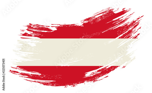Austrian flag grunge brush background. Vector illustration.