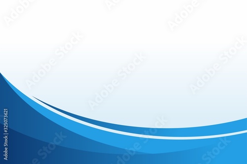 Simple Abstract Blue and White Wave Background Design Template Vector, Blue Gradient Flow Background