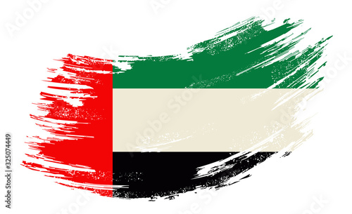 United Arab Emirates flag grunge brush background. Vector illustration.
