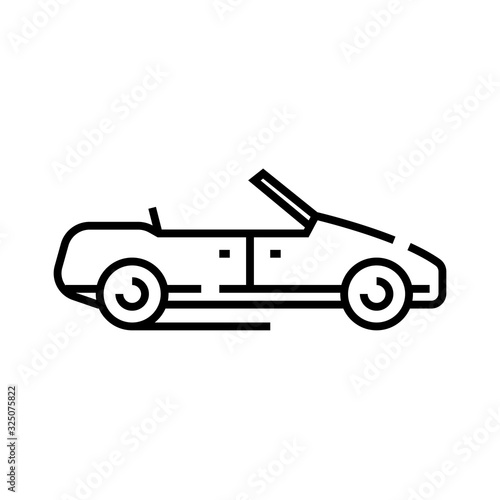 Cabriolet line icon, concept sign, outline vector illustration, linear symbol.