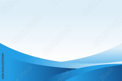 Simple Abstract Blue and White Wave Background Design Template Vector, Blue Gradient Flow Background