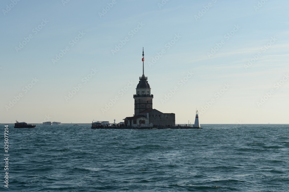 Maiden Tower in the middle of the Bosphorus Strait in Istanbul
