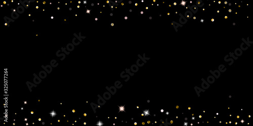 Gold Glitter Stars. Luxury Shiny Confetti.