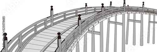 浮世絵　建物　その14　白黒