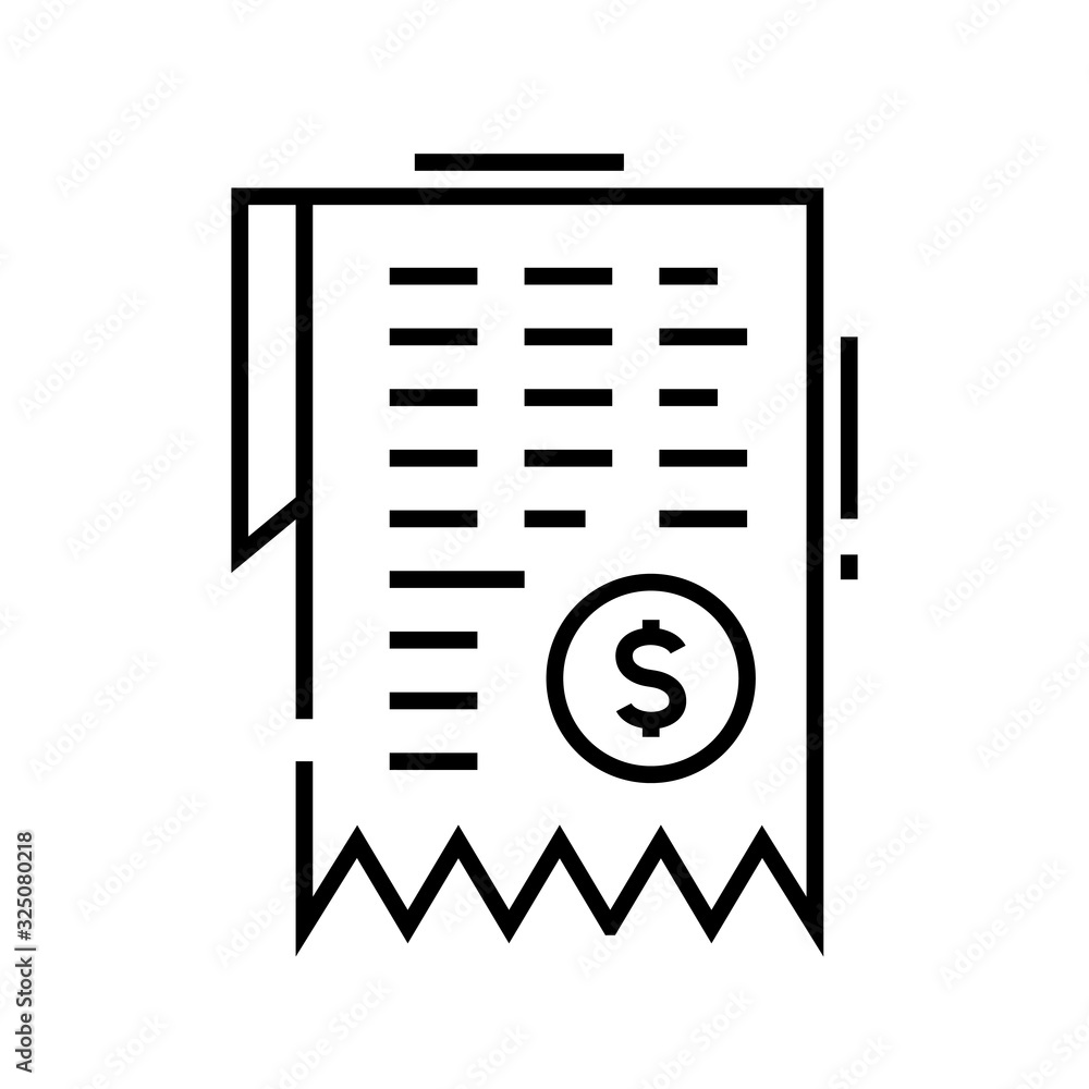 Business bill line icon, concept sign, outline vector illustration, linear symbol. Business bill line icon, concept sign, outline vector illustration, linear symbol.