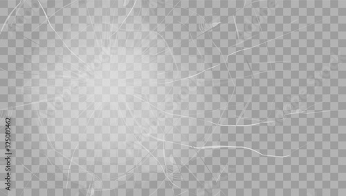 Vector broken glass. Isolated realistic cracked glass effect, concept element. To use Complete Glass texture release clipping mask.