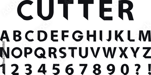 Cutter Font , vector illustration