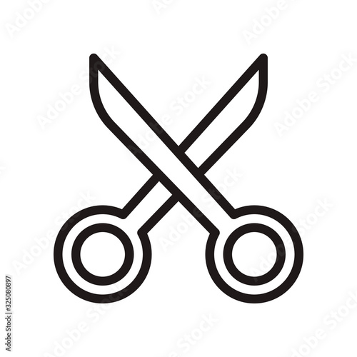 Scissors icon in trendy outline style design. Vector graphic illustration. Scissors icon for website design, logo, and ui. Editable vector stroke. EPS 10.