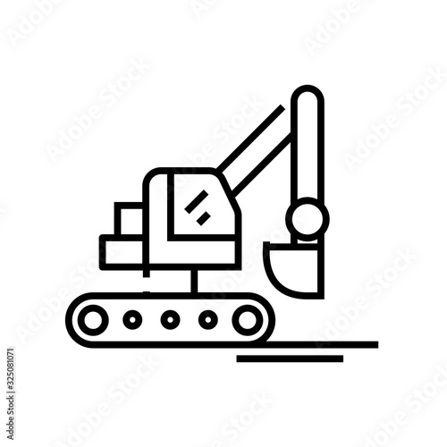 Building technic line icon, concept sign, outline vector illustration, linear symbol.