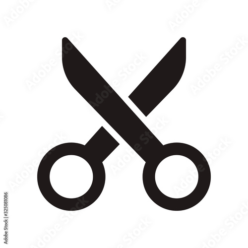 Scissors icon in trendy flat style design. Vector graphic illustration. Scissors icon for website design, logo, and ui. EPS 10.