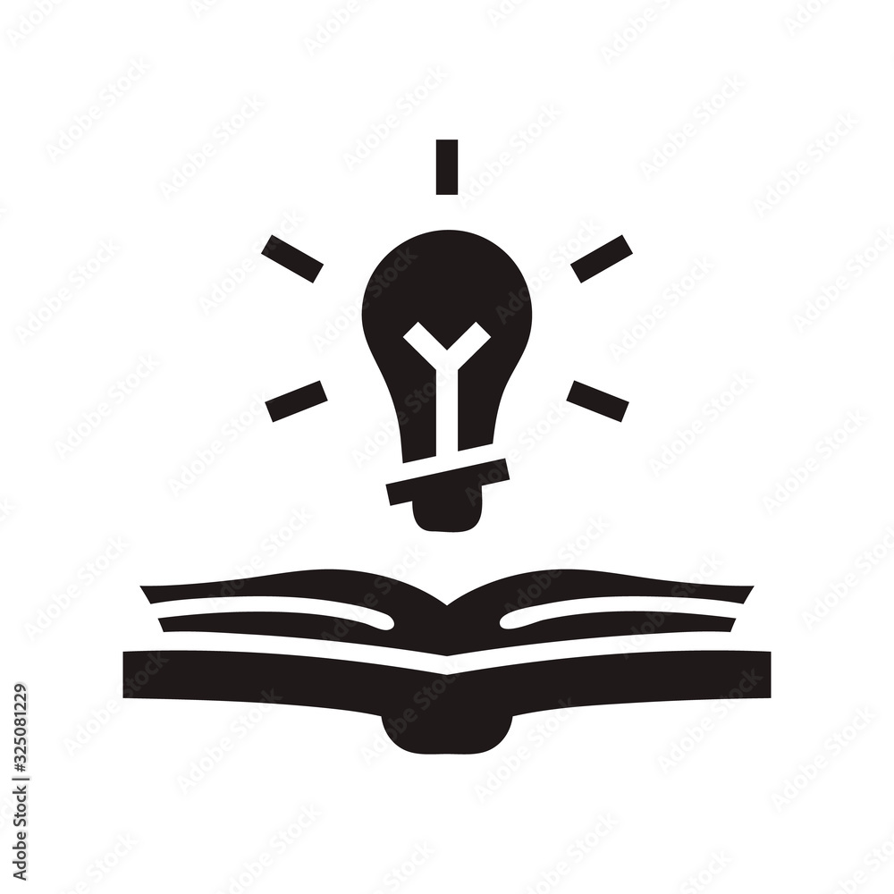 Book with bulb icon in trendy flat style design. Vector graphic illustration. Suitable for website design, logo, app, and ui. EPS 10. Book with bulb icon in trendy flat style design. Vector graphic illustration. Suitable for website design, logo, app, and ui. EPS 10.
