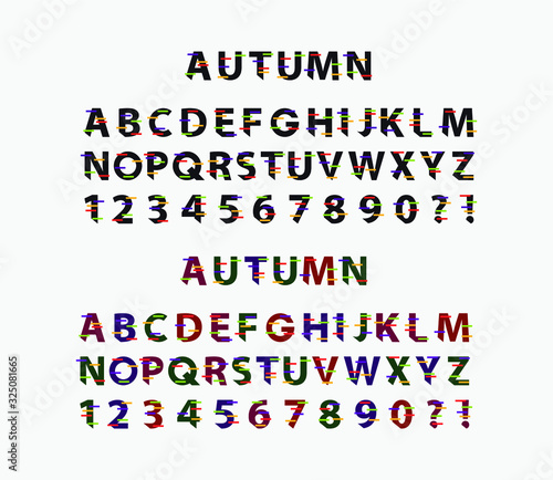 Autumn Font , vector illustration