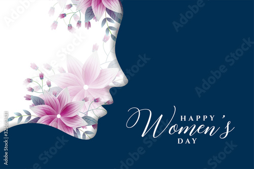 happy womens day greeting card in flower style