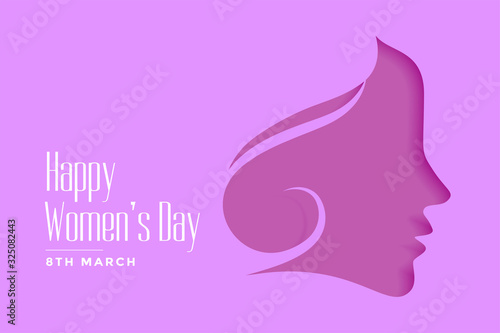 happy womens day purple papercut style background