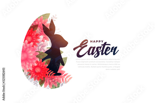 easter bunny in flowers festival background design