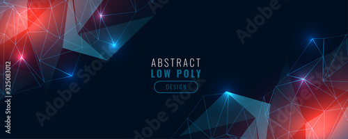 low poly digital technology glowing banner design
