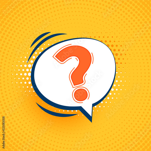 comic style question mark speech bubble background