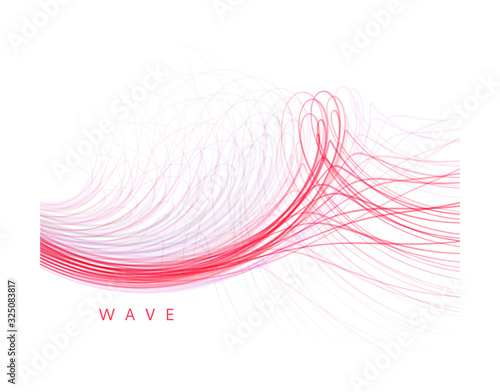 Curved lines with perspective effect. Optical fiber. 3d abstract background. Vector illustration.