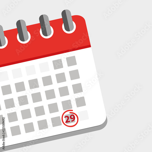 29 february in the leap year calendar vector illustration EPS10