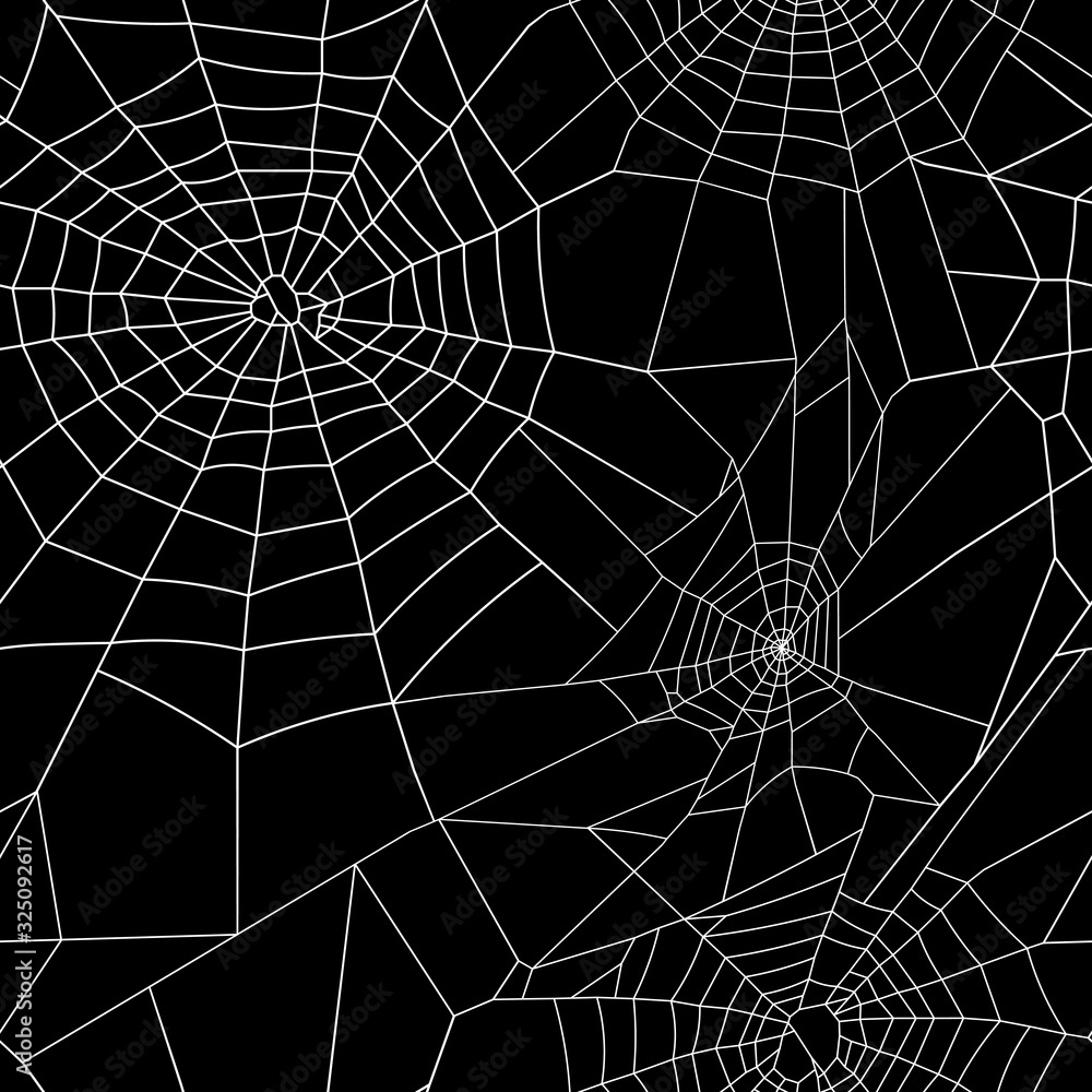 Halloween seamless pattern of spiderweb with black background vector colorful illustrations