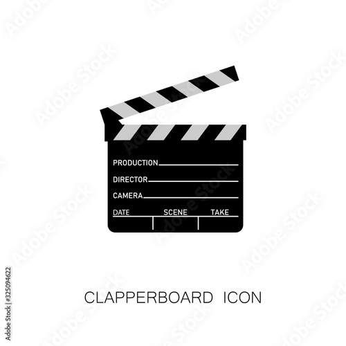 Open Clapperboard Icon Cinema Filming Movie Design Element
