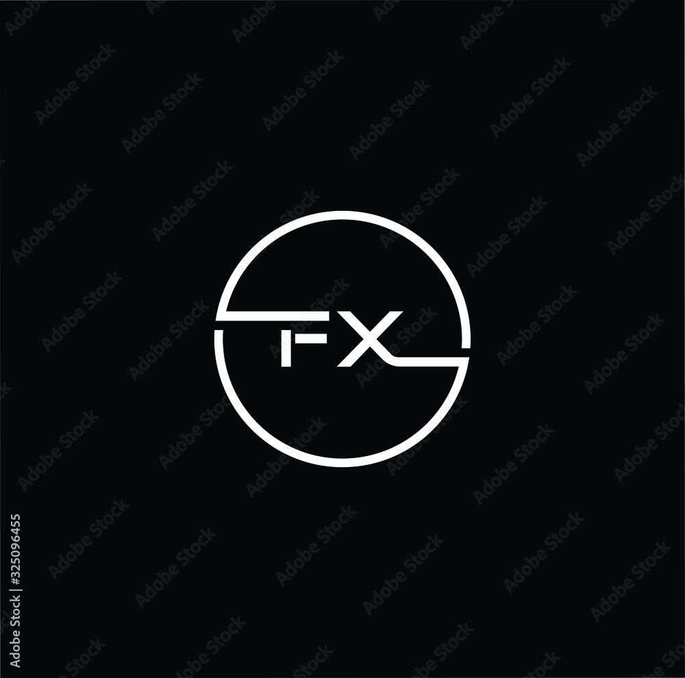Minimal elegant monogram art logo. Outstanding professional trendy awesome artistic FX XF initial based Alphabet icon logo. White color on black background Minimal elegant monogram art logo. Outstanding professional trendy awesome artistic FX XF initial based Alphabet icon logo. White color on black background