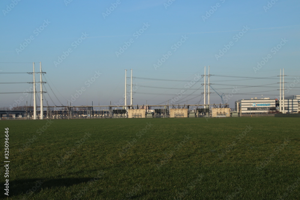 Wintrack poles at power station in Bleiswijk for the energy supply in the Netherlands
