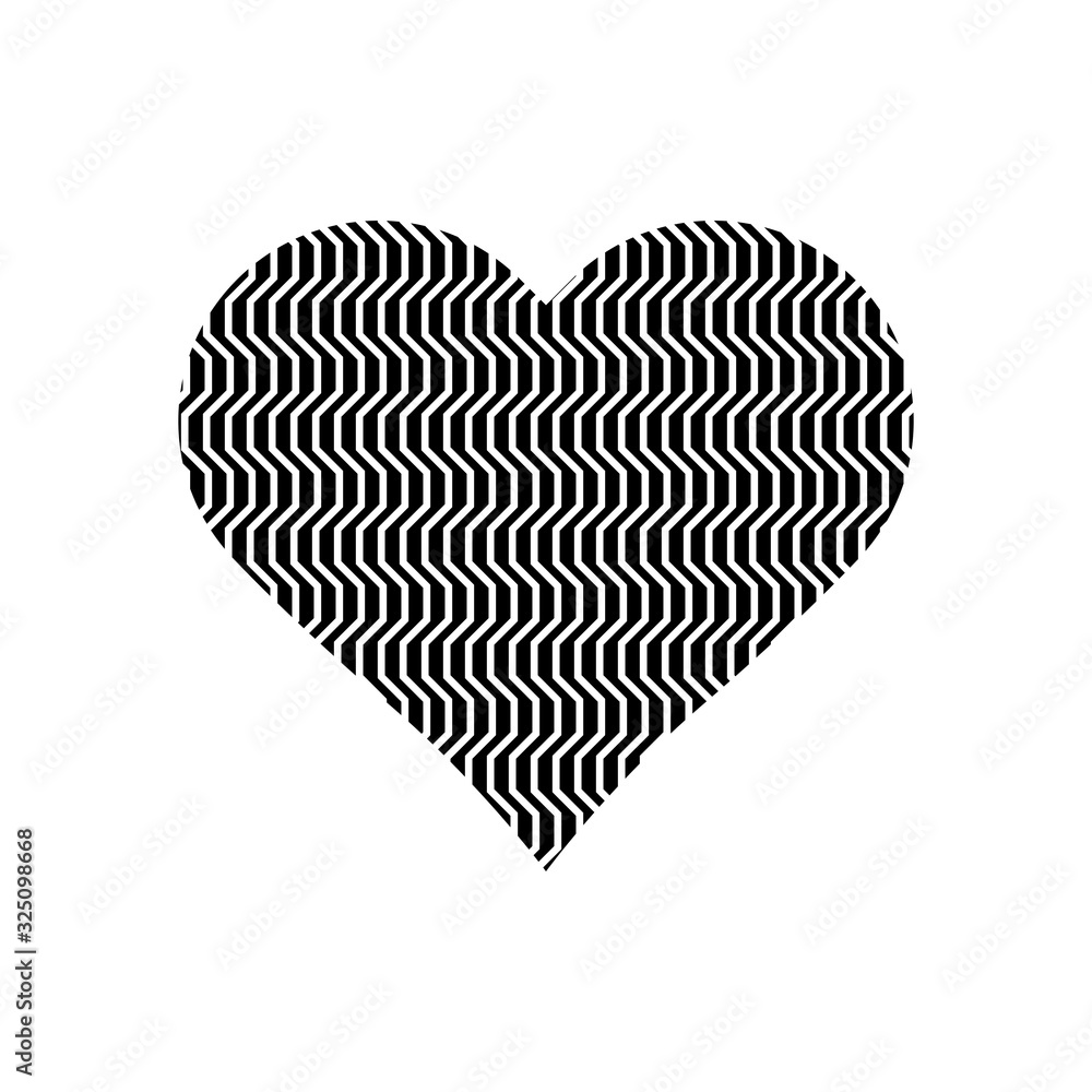 Zigzag in black heart symbol vector isolated on white background. Zigzag in black heart symbol vector isolated on white background.