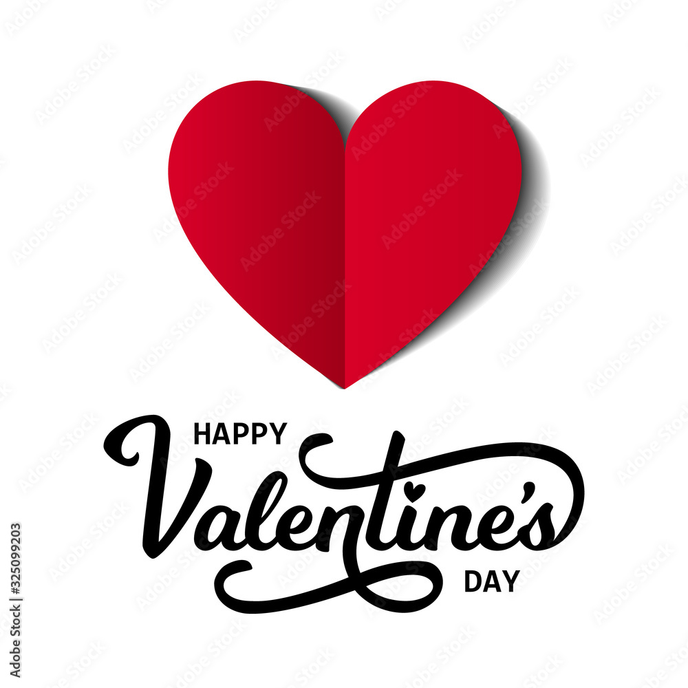 Happy Valentines Day Card with Text and Heart