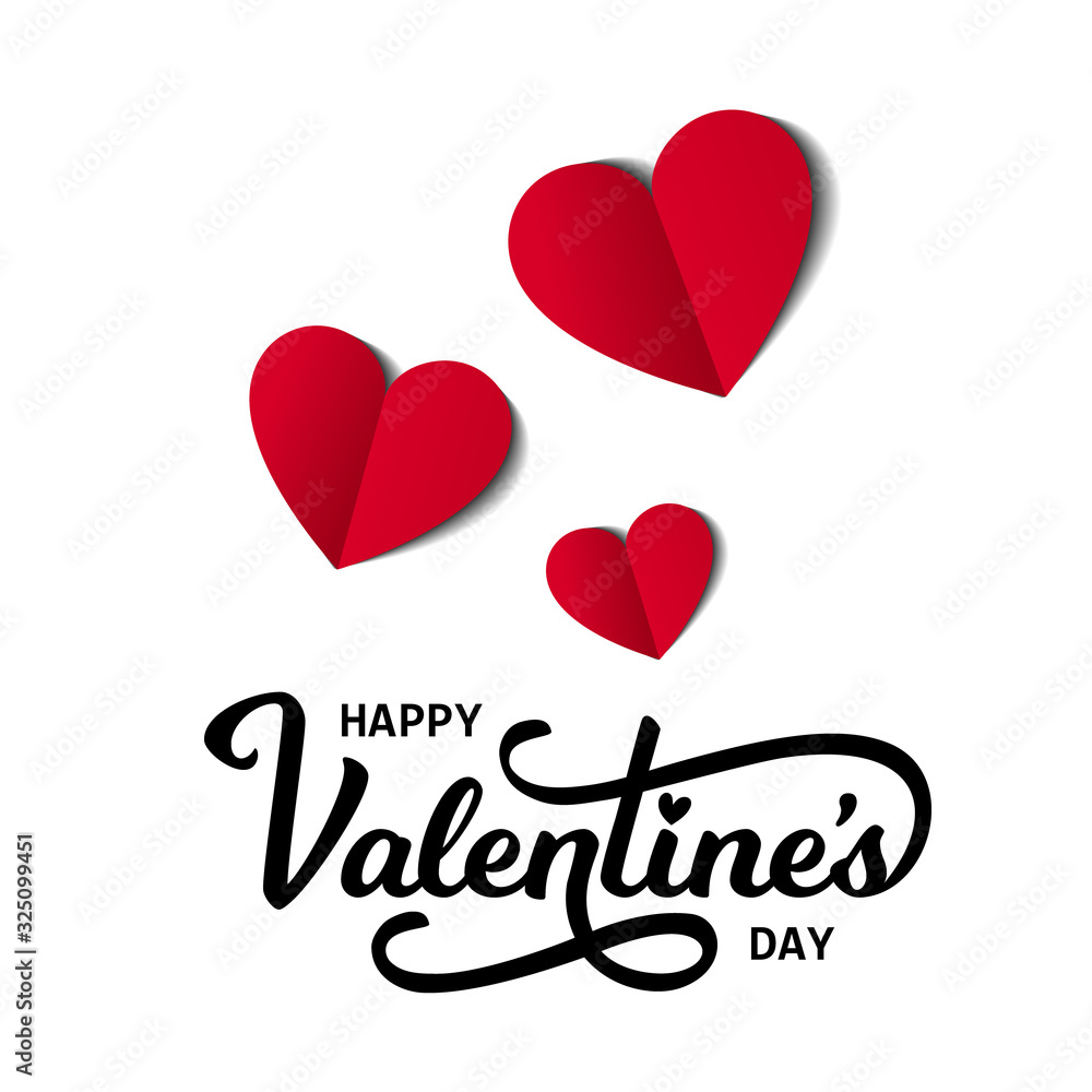 Happy Valentines Day Card with Text and Heart