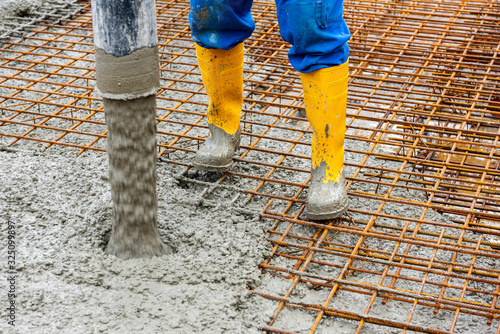 construction of concrete floor of new built house