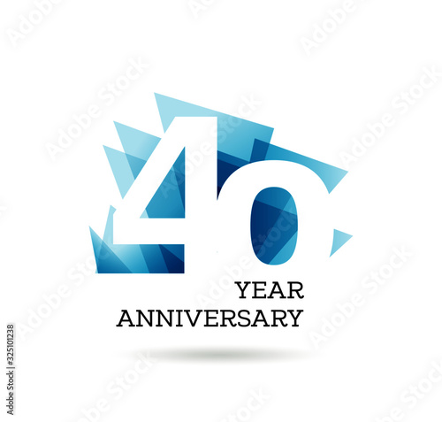 40th years anniversary label for celebration of company