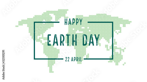 Earth Day. 22 april. Earth planet with text. Vector
