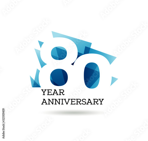 80th years anniversary label for celebration of company