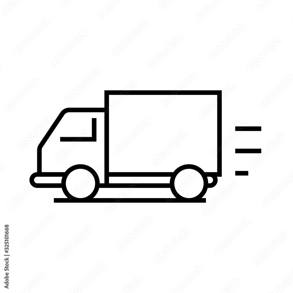 Cargo delivery line icon, concept sign, outline vector illustration, linear symbol. Cargo delivery line icon, concept sign, outline vector illustration, linear symbol.