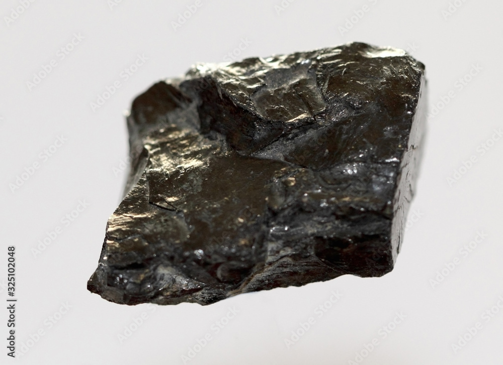 Piece natural specimen of Anthracite coal with a submetallic gold luster, the fewest impurities, and the highest calorific content of all types of coal
