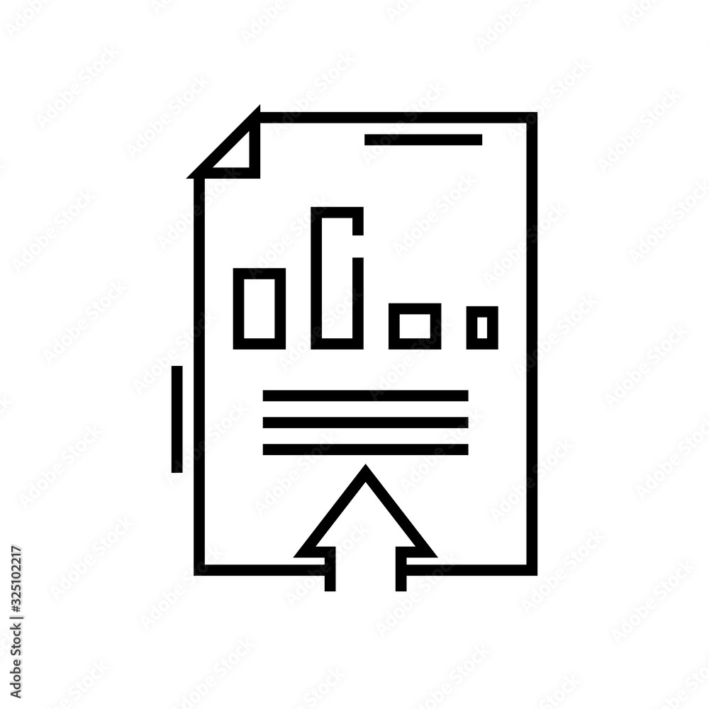 Chart line icon, concept sign, outline vector illustration, linear symbol. Chart line icon, concept sign, outline vector illustration, linear symbol.