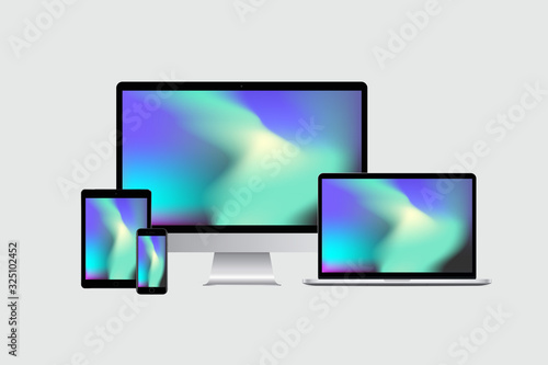 Devices mock up, illustration, vector