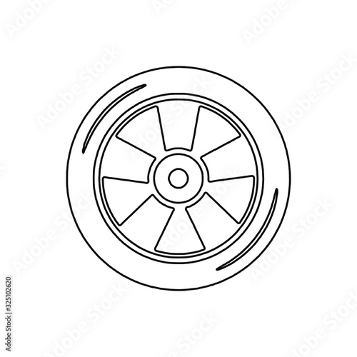 racing car wheel outline vector icon