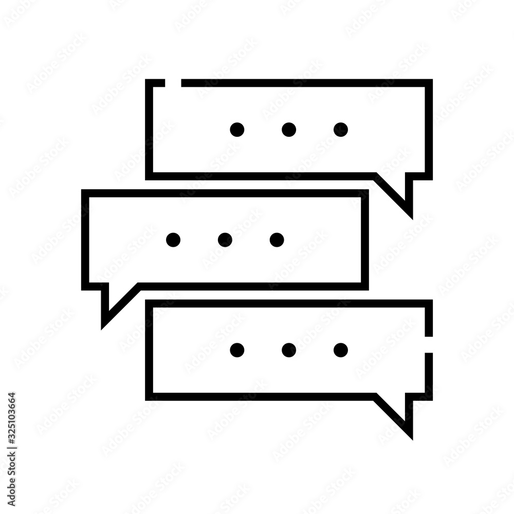Chating online line icon, concept sign, outline vector illustration, linear symbol. Chating online line icon, concept sign, outline vector illustration, linear symbol.