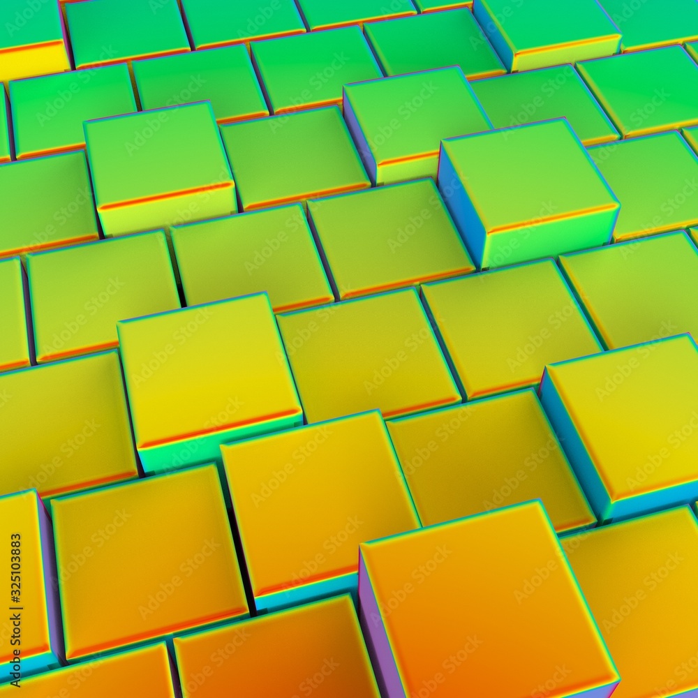 3D rendering abstract background of multi-colored cubes 3D rendering abstract background of multi-colored cubes