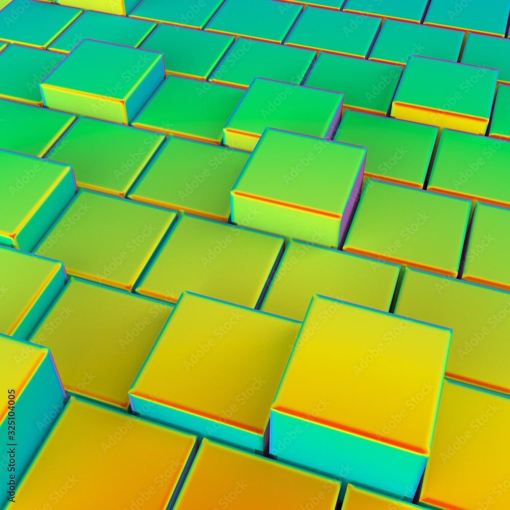 3D rendering abstract background of multi-colored cubes 3D rendering abstract background of multi-colored cubes